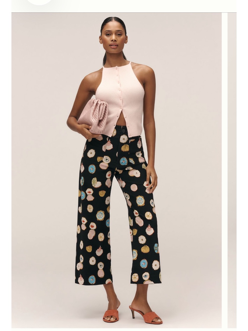 The Danielle Kroll Colette Crop Wide Leg Pants by Maeve